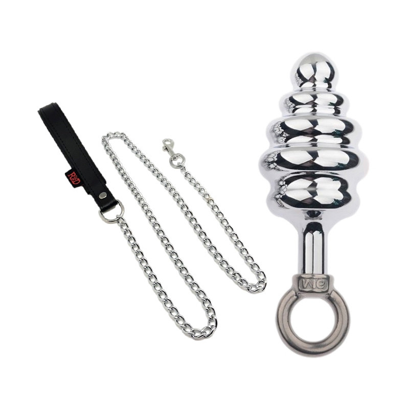 MenSteel Plug en métal Butt Pal avec laisse 8 x 4cm